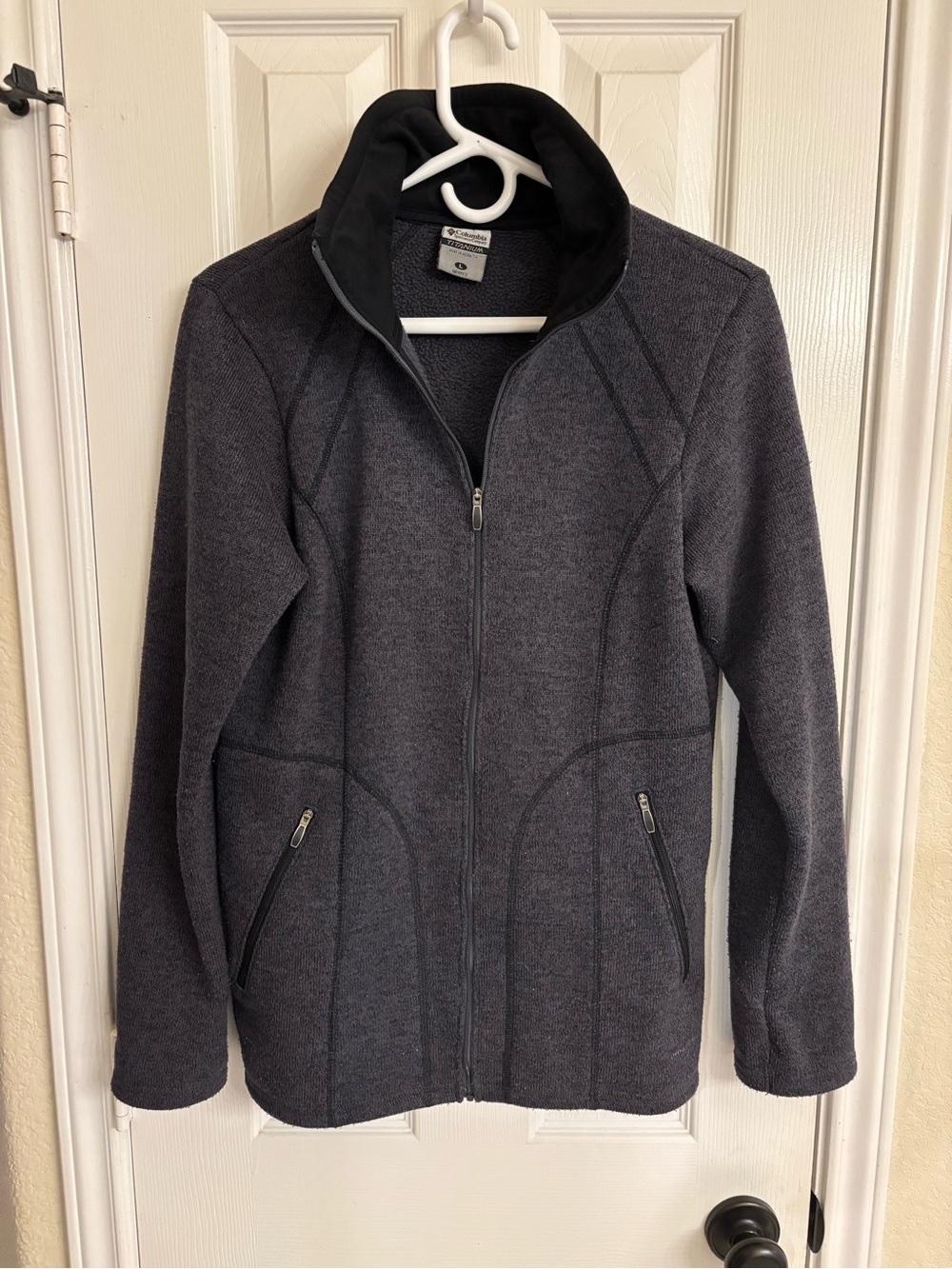 Columbia Women's Titanium Fleece Zip Pockets Full Zip Logo Gray Size Large